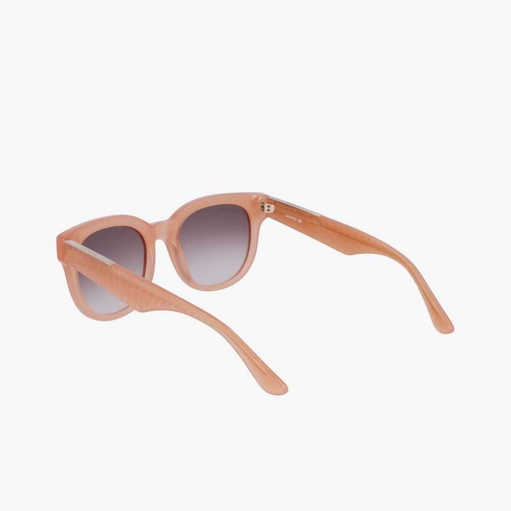 Lacoste Oval Acetate Croco Skin Sunglasses Rose | KUFB-76945
