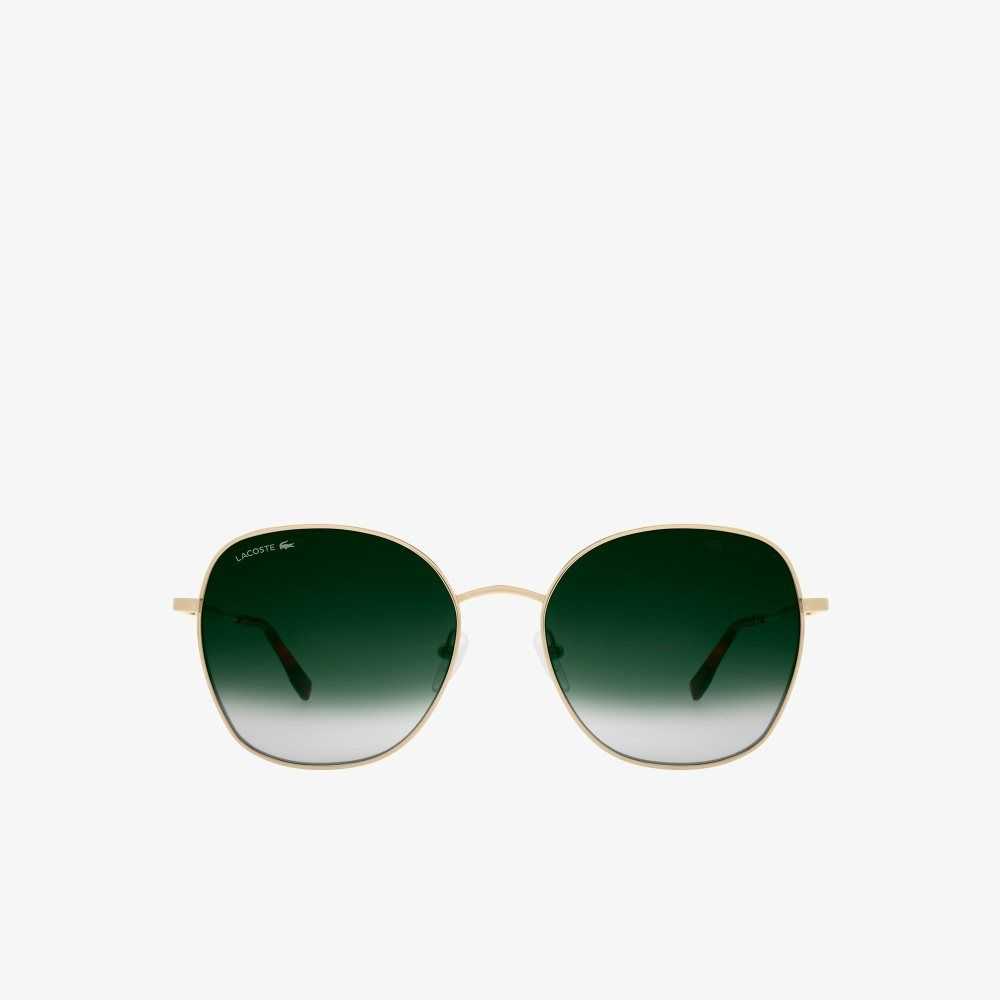 Lacoste Oval Metal Neoheritage Sunglasses Matte Gold | BOMC-06813