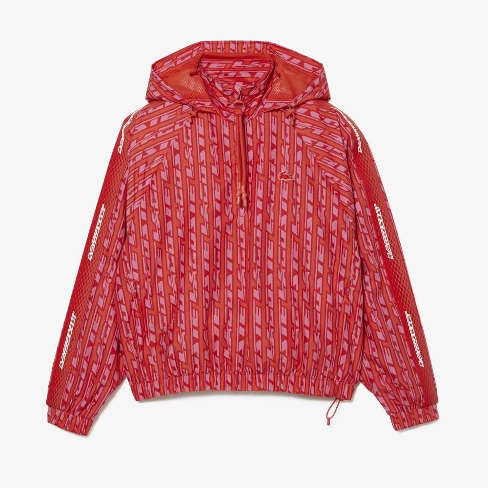 Lacoste Oversized Hooded Track Jacket Orange / Red / Pink | XCRM-17982