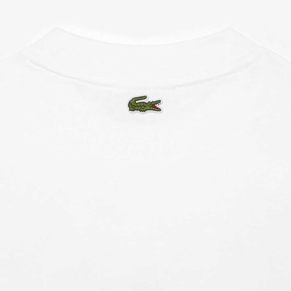 Lacoste Oversized Net Print Jersey T-Shirt White | XDCY-65947