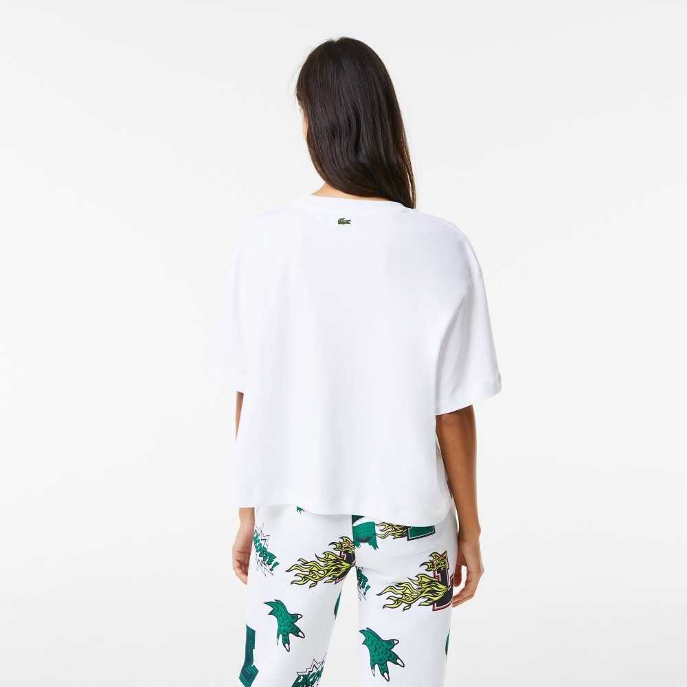 Lacoste Oversized Organic Cotton T-Shirt White | EUCB-02483