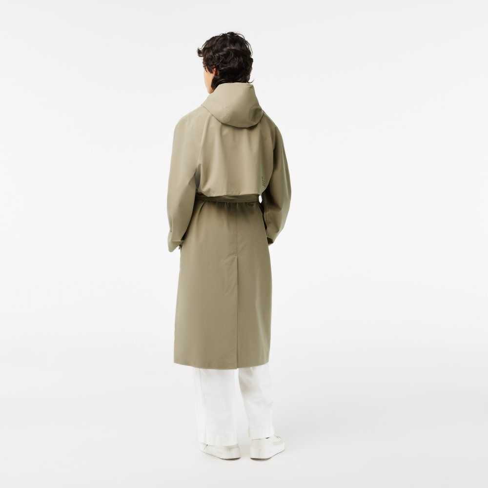 Lacoste Oversized Trench Coat Beige | DMUX-67538