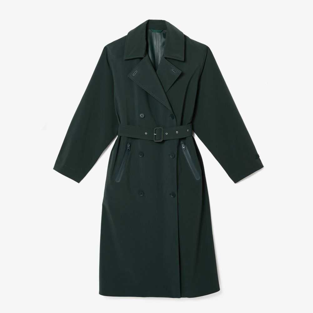 Lacoste Oversized Trench Coat Green | KAPV-53970