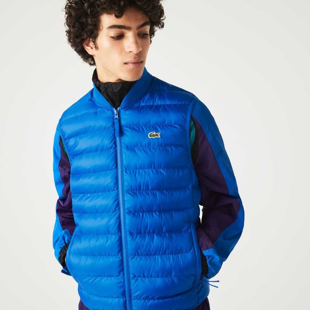 Lacoste Padded Water-Repellent Vest Blue | VQSG-76593