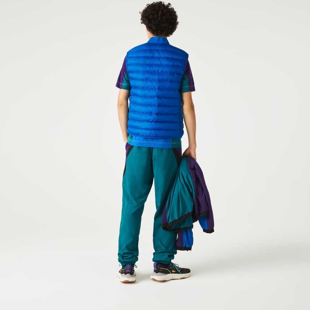 Lacoste Padded Water-Repellent Vest Blue | VQSG-76593