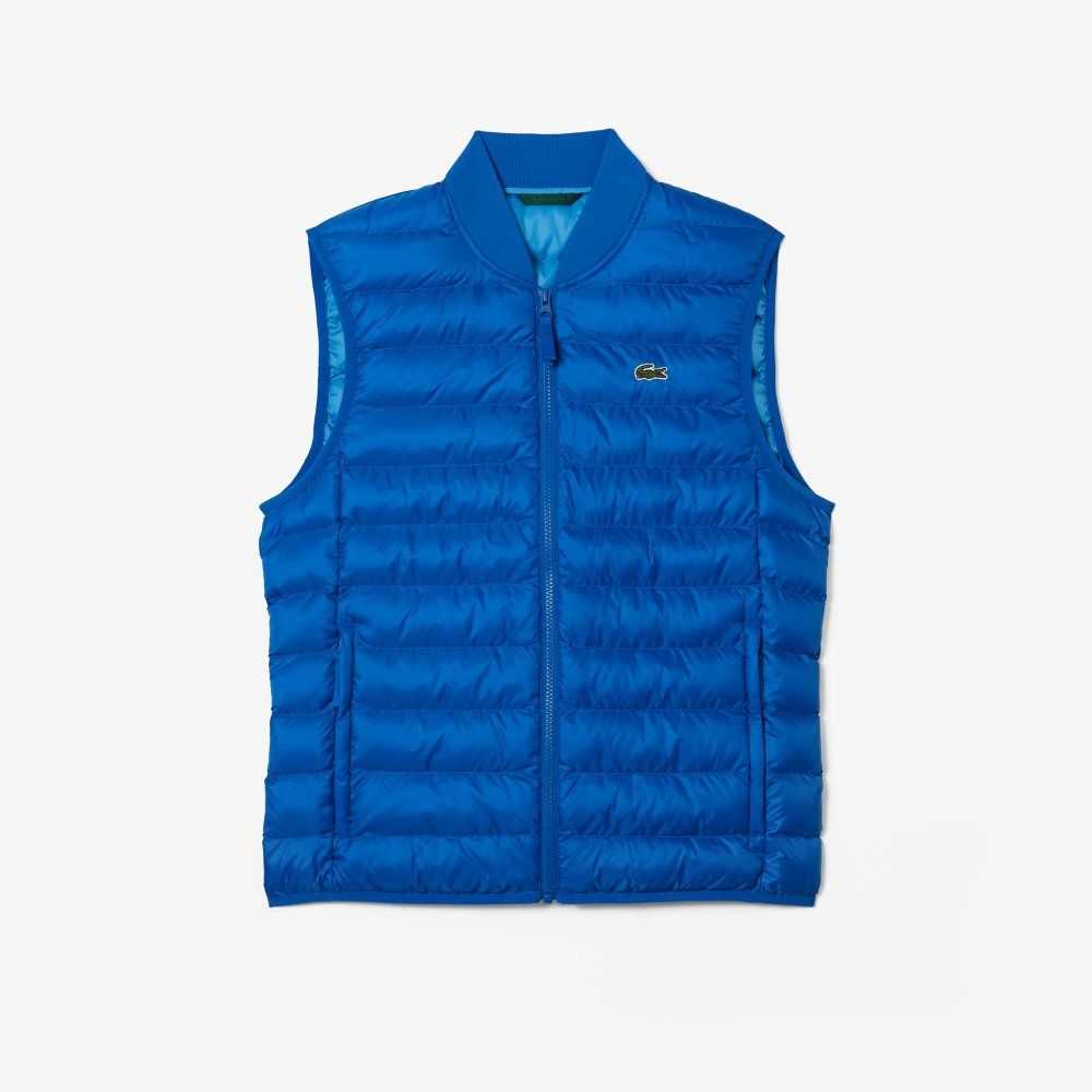Lacoste Padded Water-Repellent Vest Blue | VQSG-76593