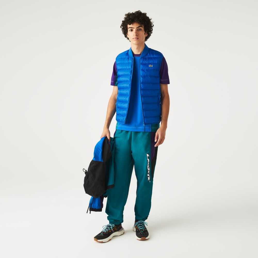 Lacoste Padded Water-Repellent Vest Blue | VQSG-76593