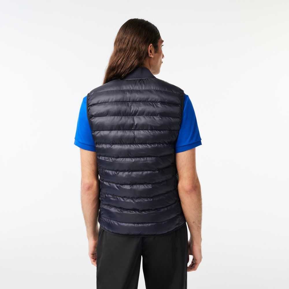 Lacoste Padded Water-Repellent Vest Navy Blue | PZIQ-47168