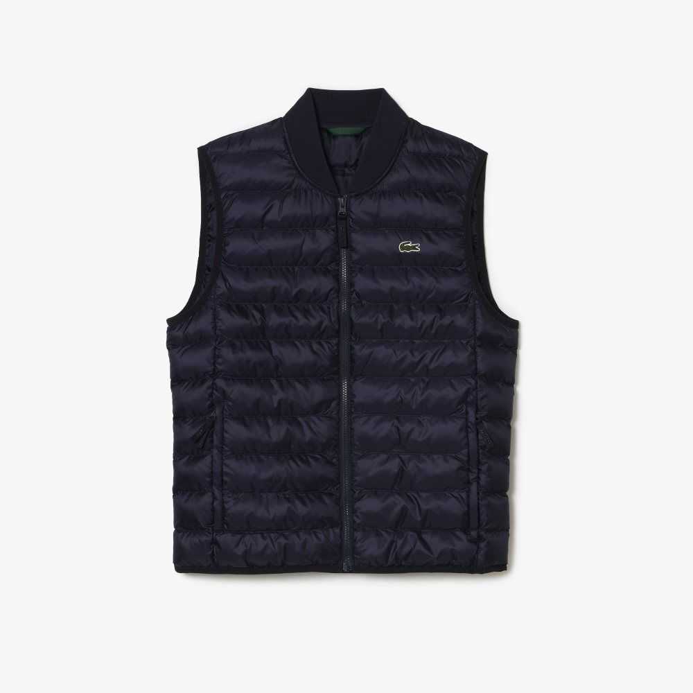 Lacoste Padded Water-Repellent Vest Navy Blue | PZIQ-47168