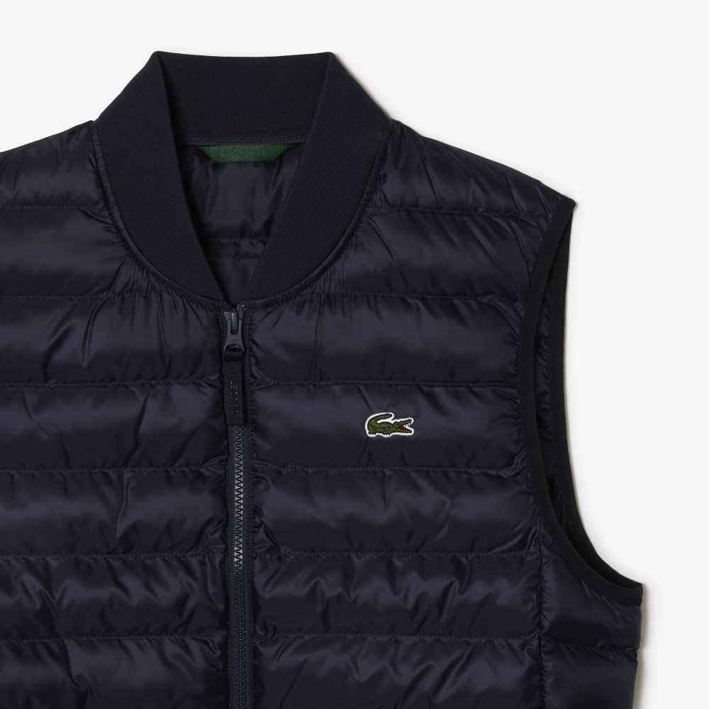 Lacoste Padded Water-Repellent Vest Navy Blue | PZIQ-47168