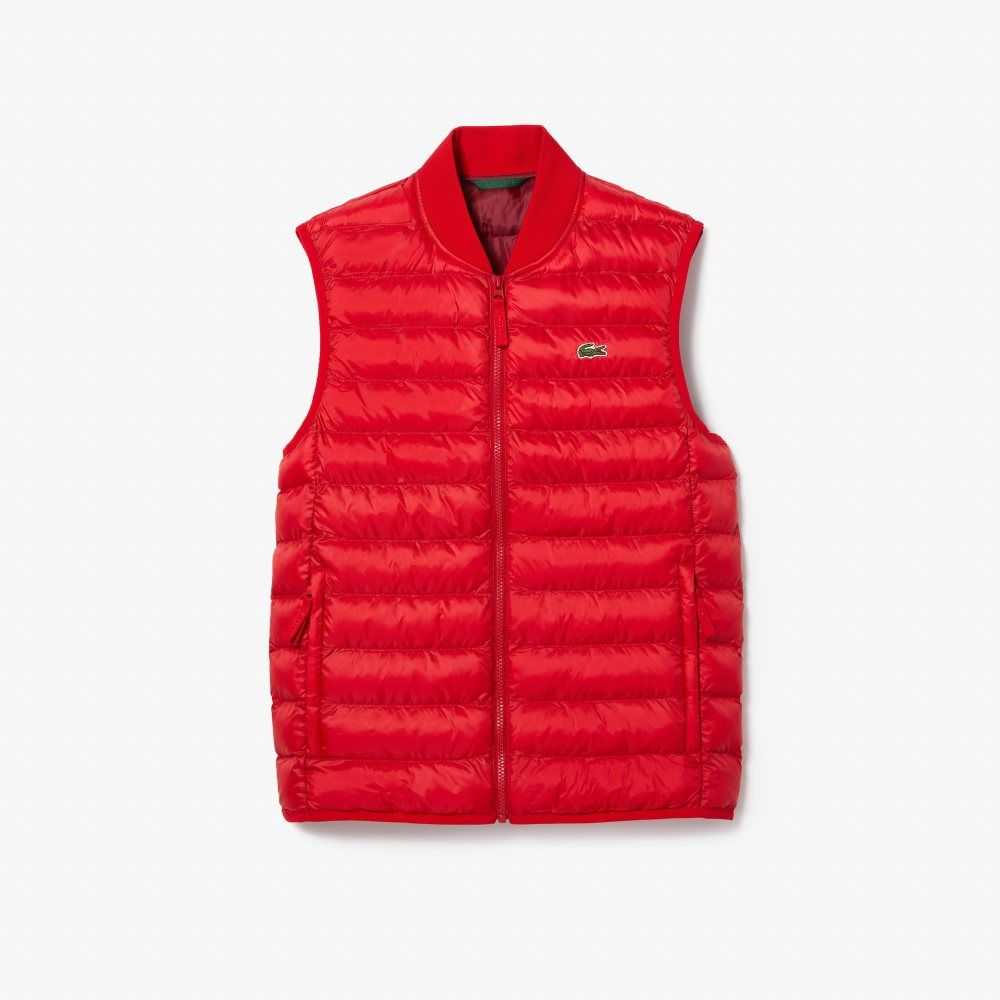Lacoste Padded Water-Repellent Vest Red | TCGF-01987