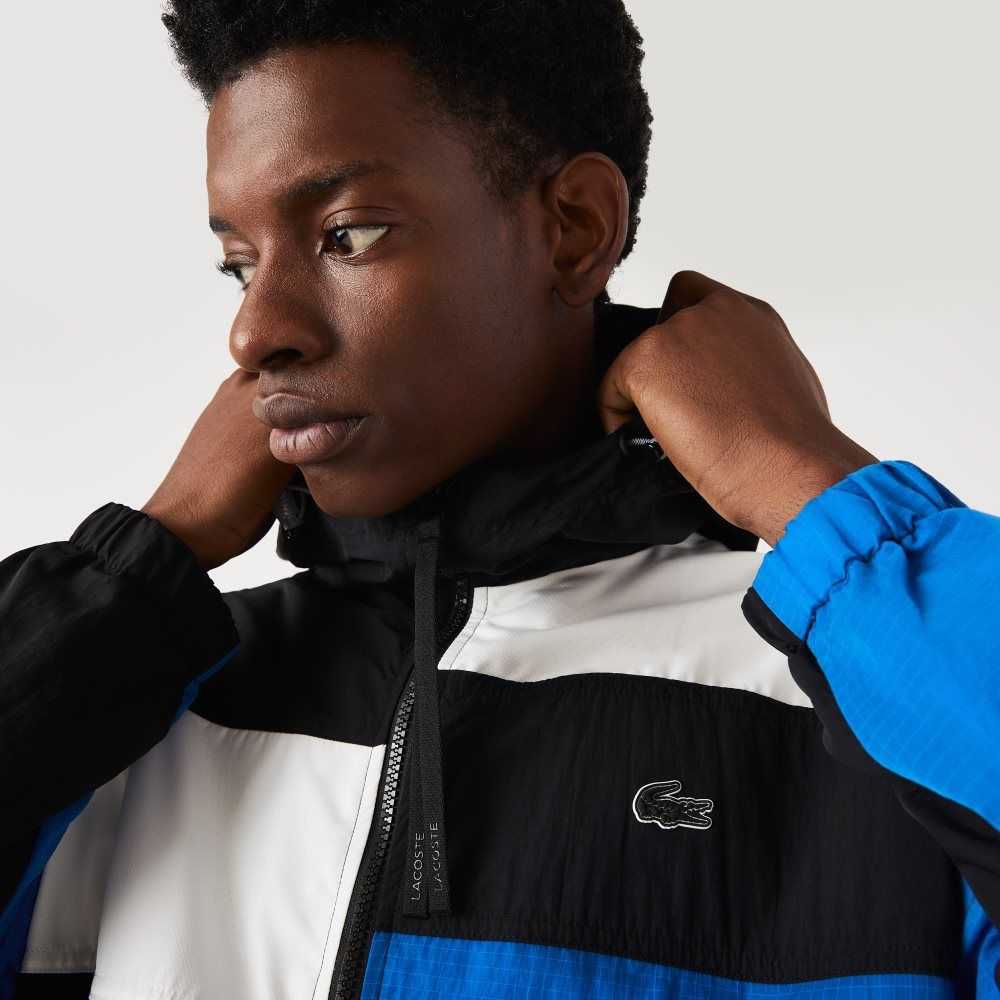 Lacoste Patchwork Effect Jacket Black / Blue / White | ICVA-31295