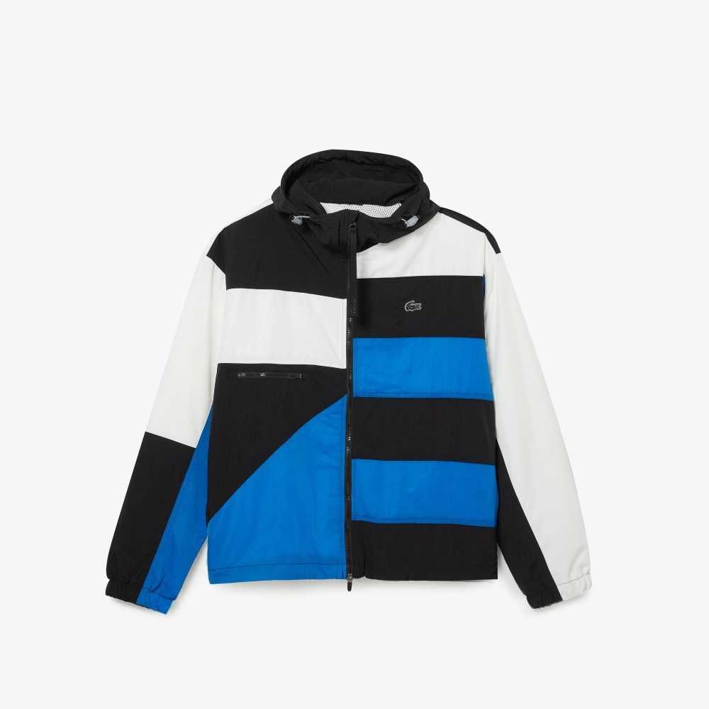 Lacoste Patchwork Effect Jacket Black / Blue / White | ICVA-31295