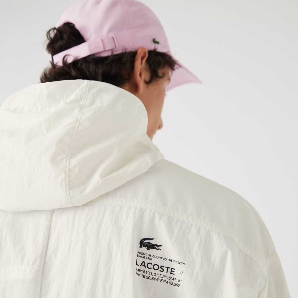 Lacoste Patchwork Effect Jacket White | NSQL-35460