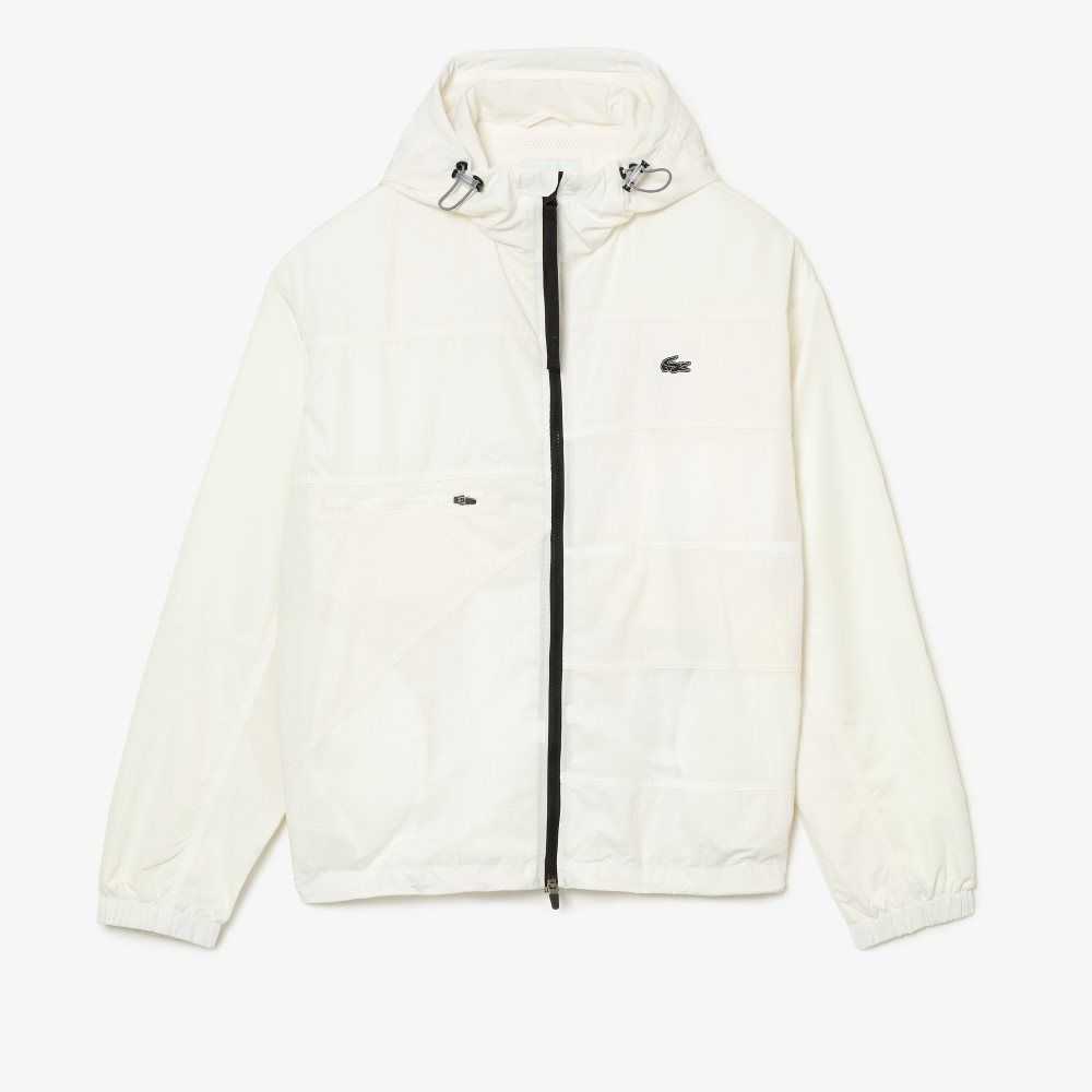 Lacoste Patchwork Effect Jacket White | NSQL-35460