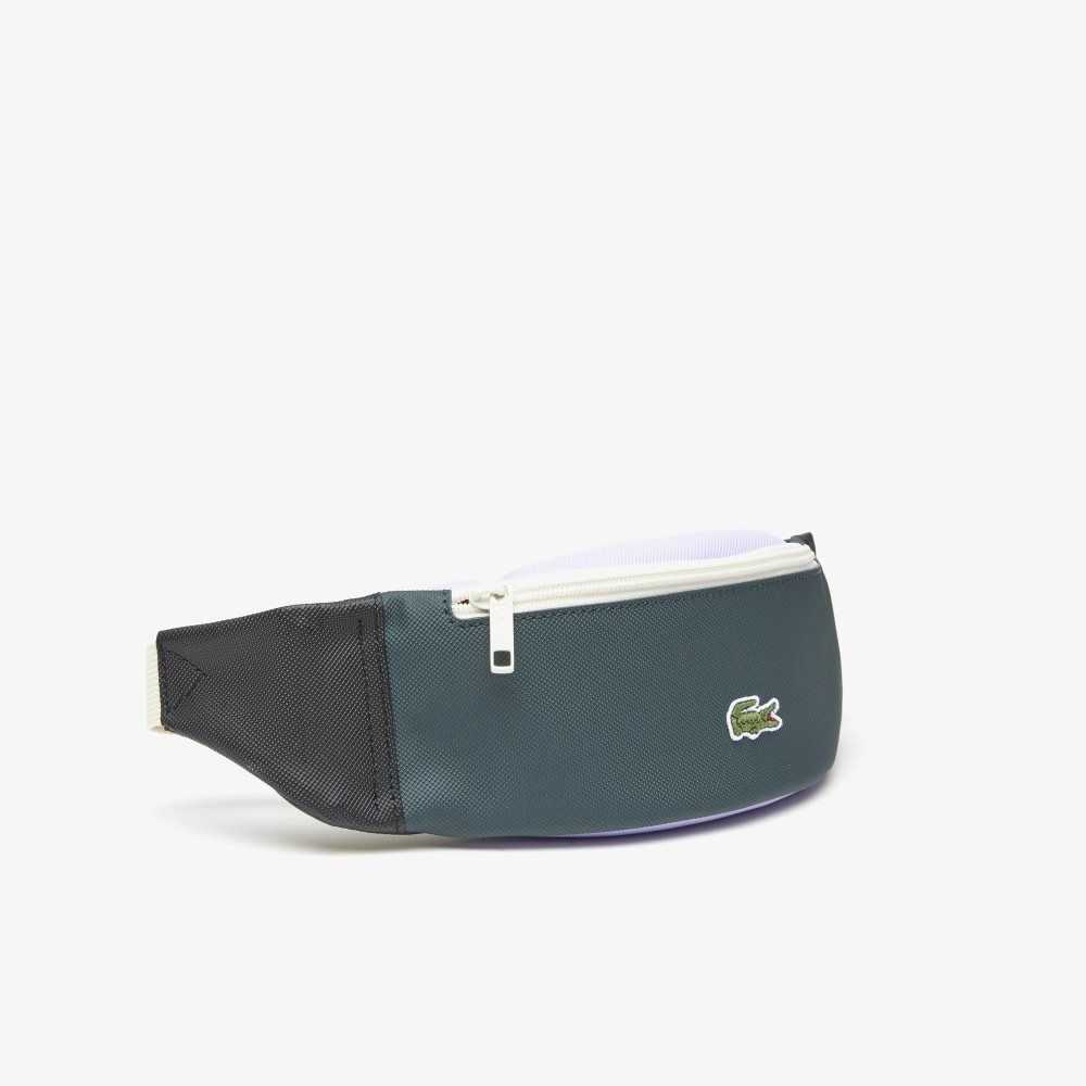 Lacoste Patchwork Effect Waist Bag Noir Laponie Plumage Cyna | MKTR-54860