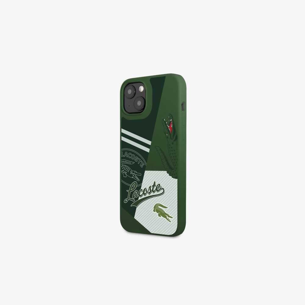 Lacoste Patchwork Print iPhone 14 Case Vert 132 | LTPG-34571