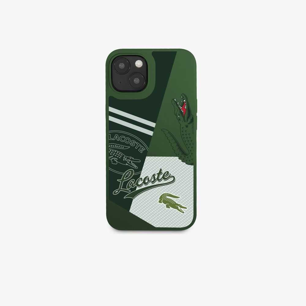 Lacoste Patchwork Print iPhone 14 Plus Case Vert 132 | NOPX-01937
