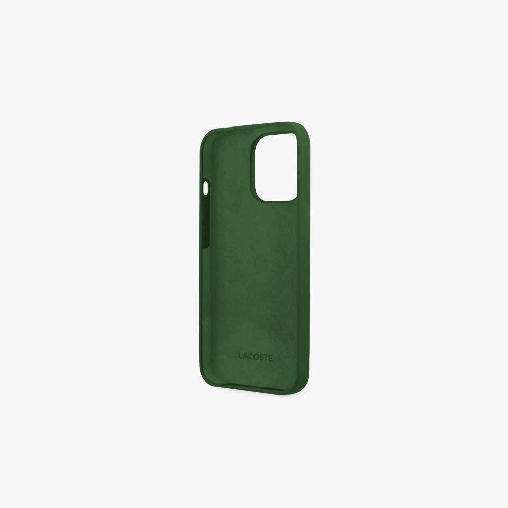 Lacoste Patchwork Print iPhone 14 Pro Case Vert 132 | CJXK-92871