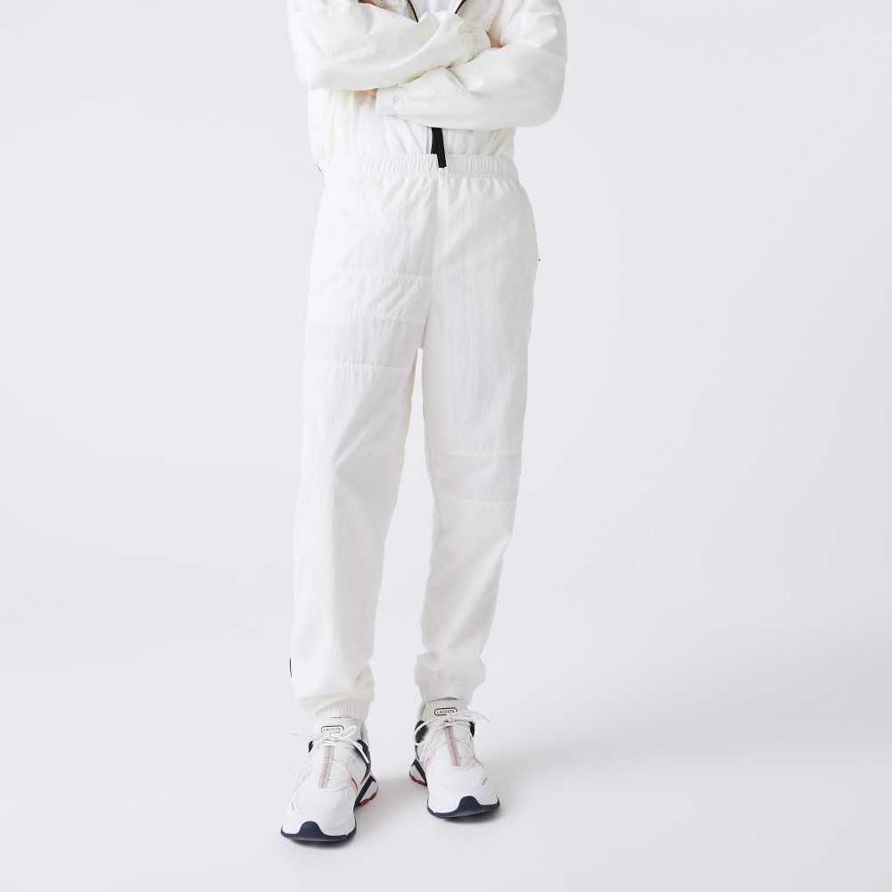 Lacoste Patchwork Water-Repellent Trackpants White | GSVB-53901