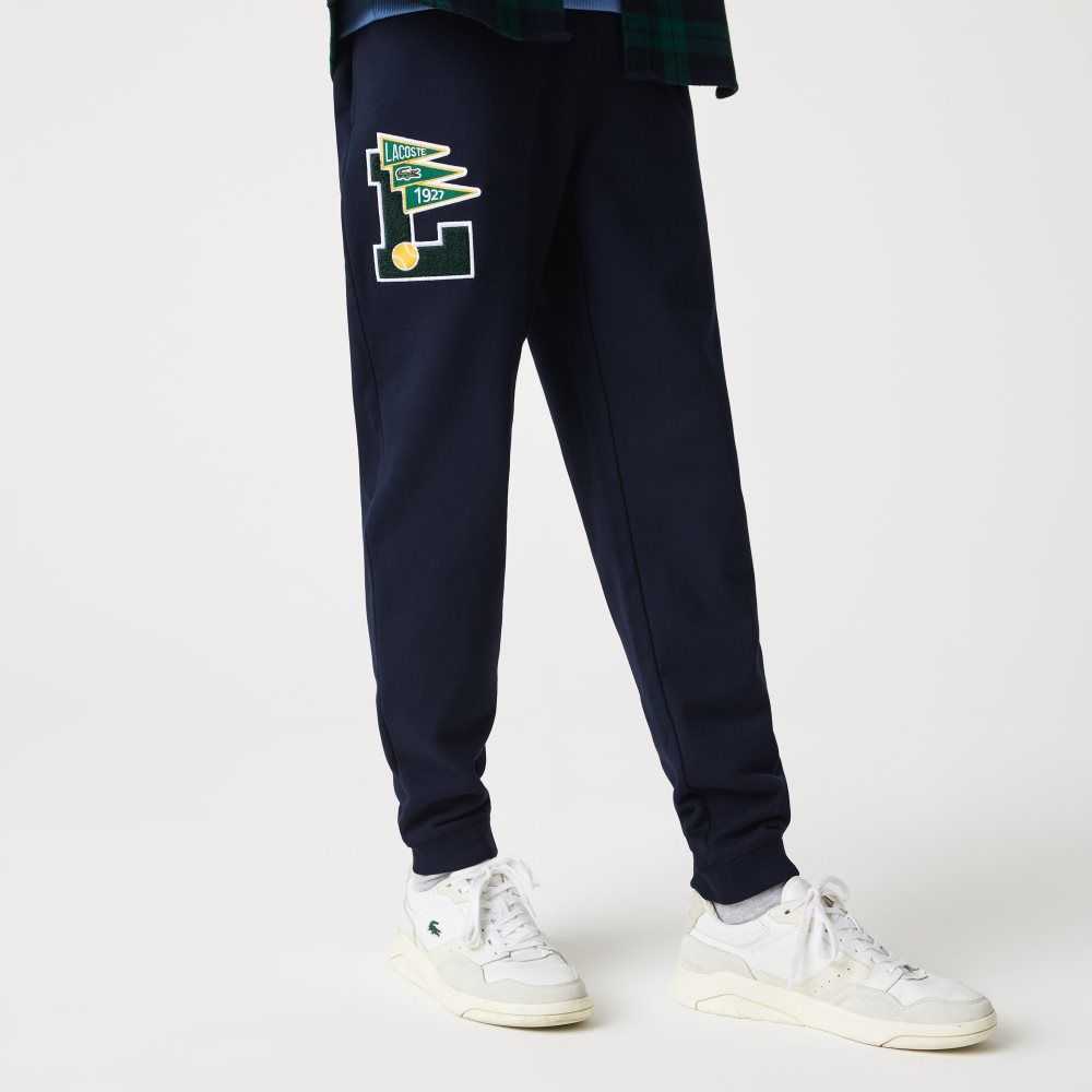 Lacoste Pennants L Badge Fleece Tracksuit Pants Navy Blue | CNYW-34702