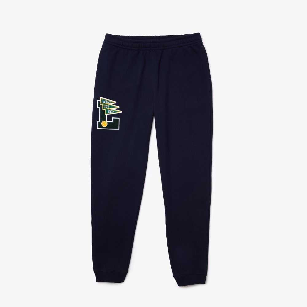 Lacoste Pennants L Badge Fleece Tracksuit Pants Navy Blue | CNYW-34702