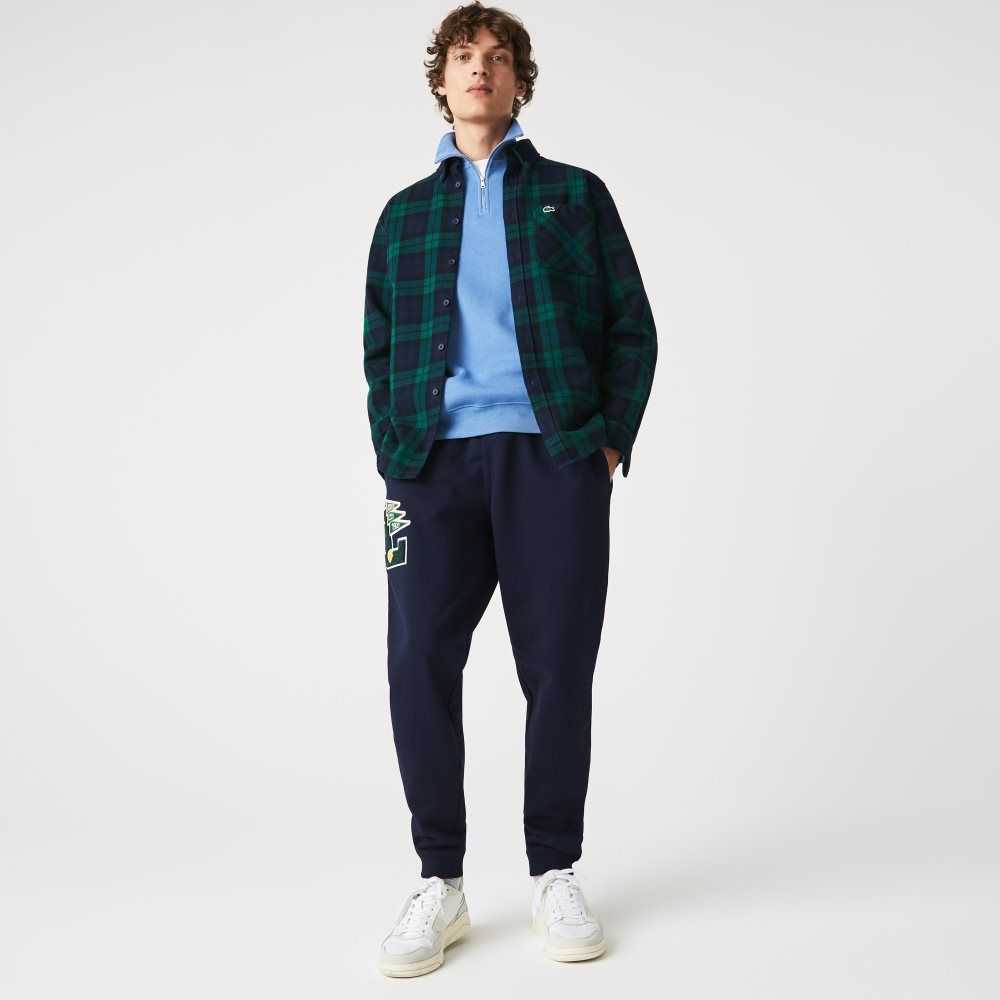 Lacoste Pennants L Badge Fleece Tracksuit Pants Navy Blue | CNYW-34702