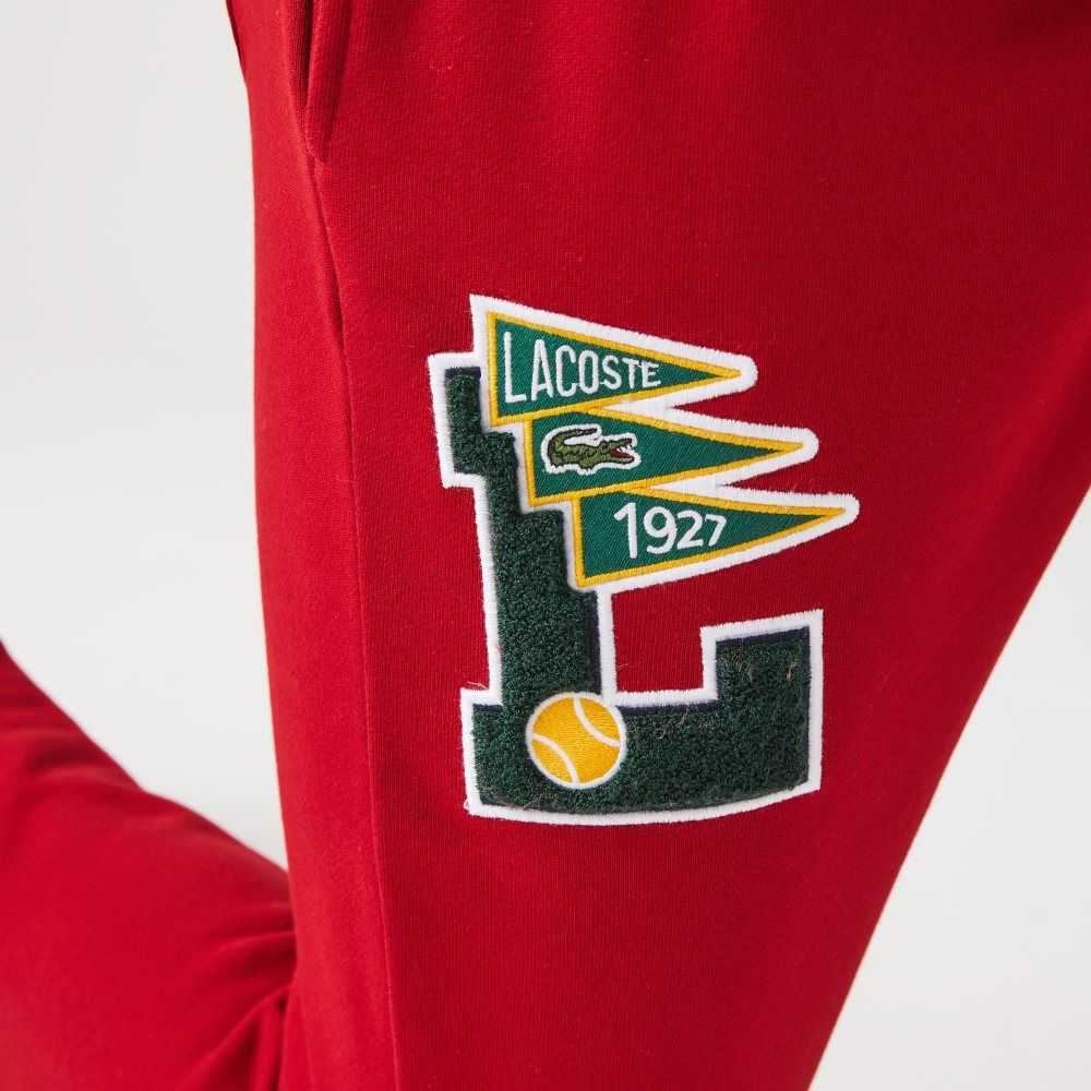Lacoste Pennants L Badge Fleece Tracksuit Pants Red | EOSN-70518
