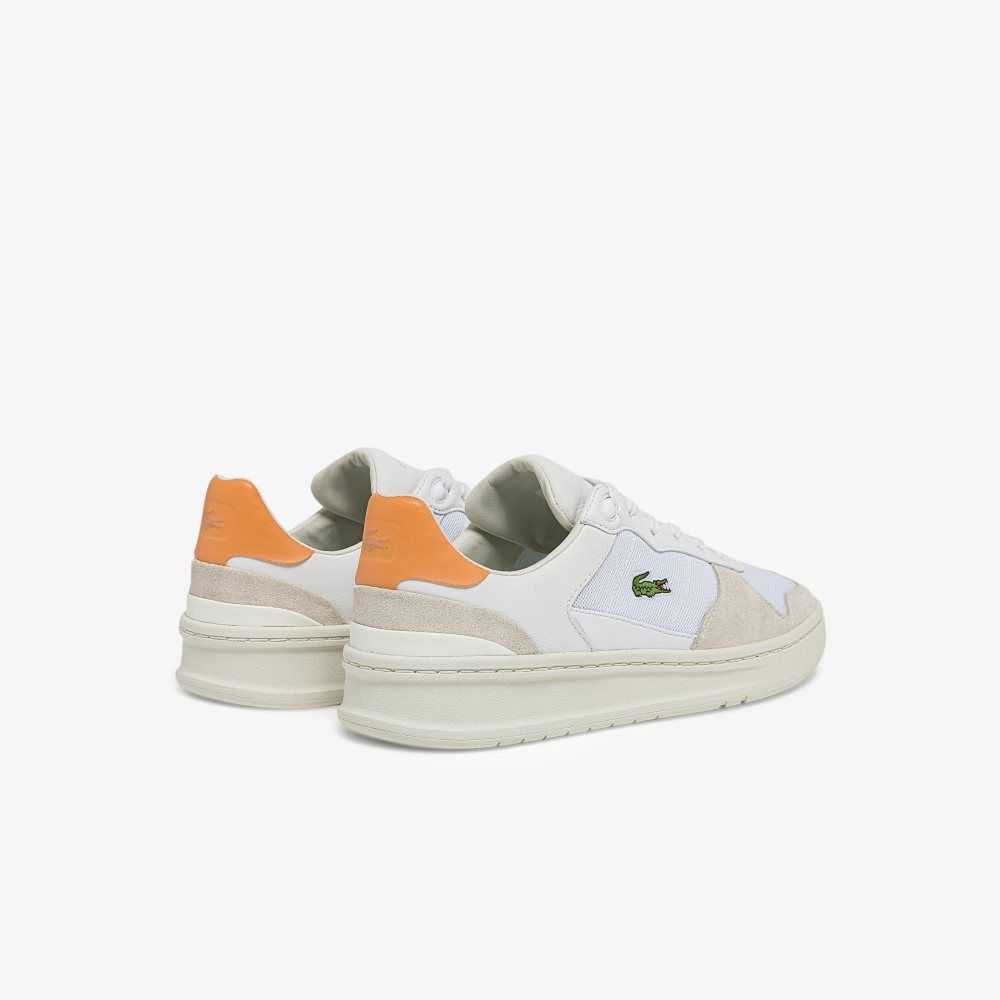 Lacoste Perf-Shot Suede Sneakers White/Orange | JLNK-89657