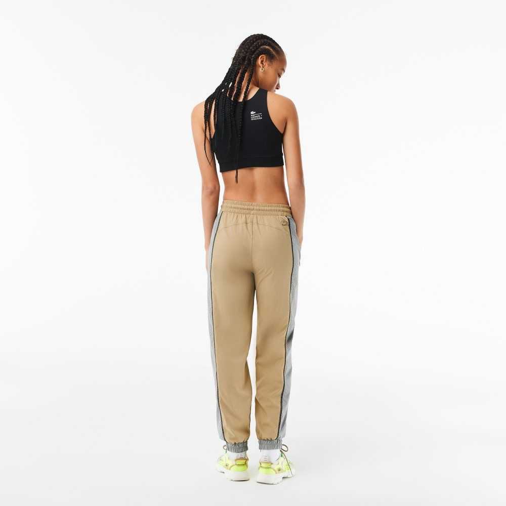 Lacoste Perforated Effect Track Pants Beige / Grey | CFAR-81250