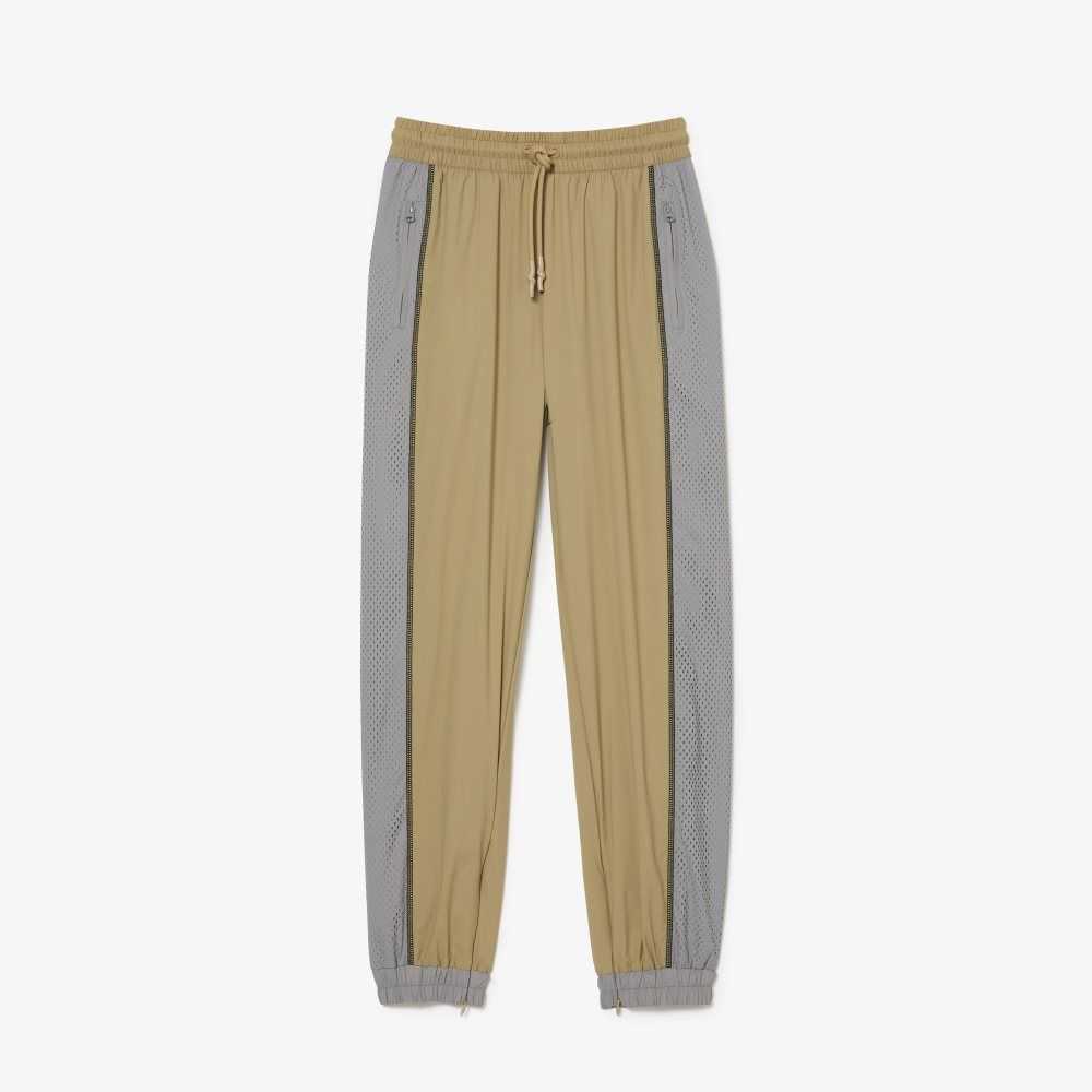 Lacoste Perforated Effect Track Pants Beige / Grey | CFAR-81250