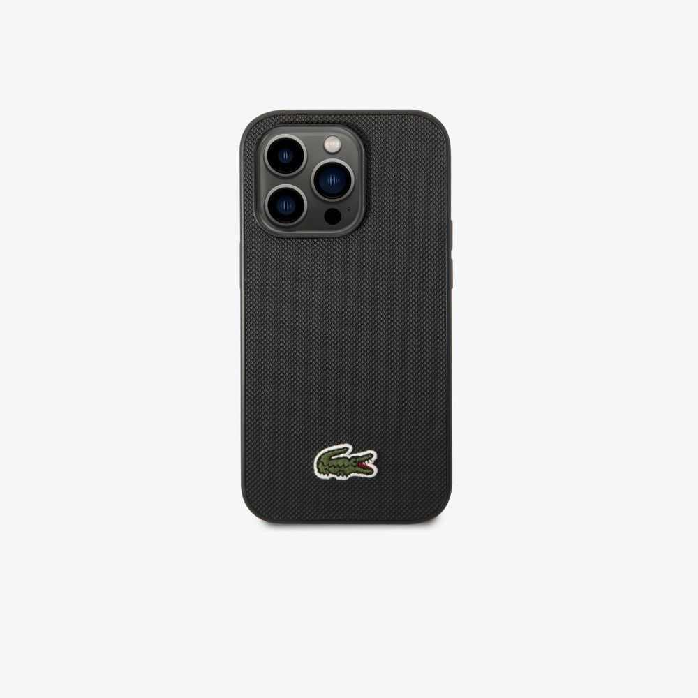 Lacoste Petit Pique Effect iPhone 14 Pro Max Case Black | PRUE-17458