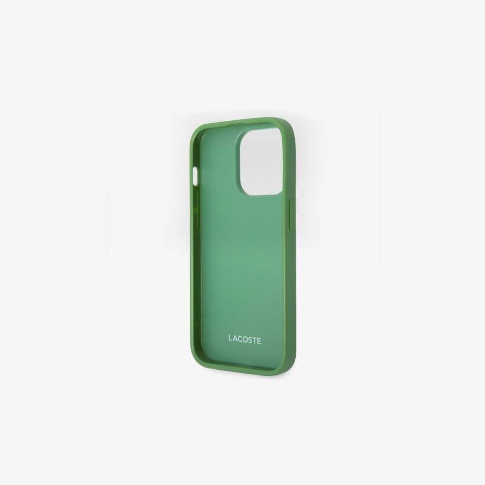 Lacoste Petit Pique Effect iPhone 14 Pro Case Estragon | RUID-76891