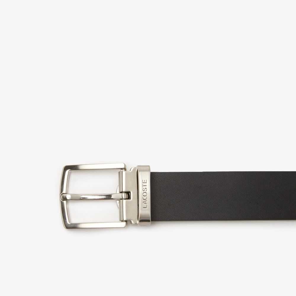 Lacoste Pin And Flat Buckle Belt Gift Set Noir Magnet | NKZD-74521