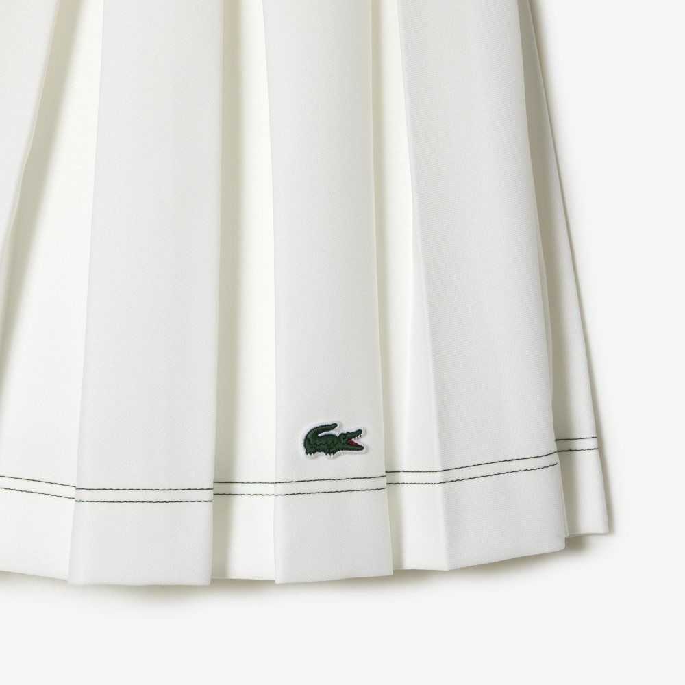 Lacoste Pleated Skirt White | FLIJ-28107