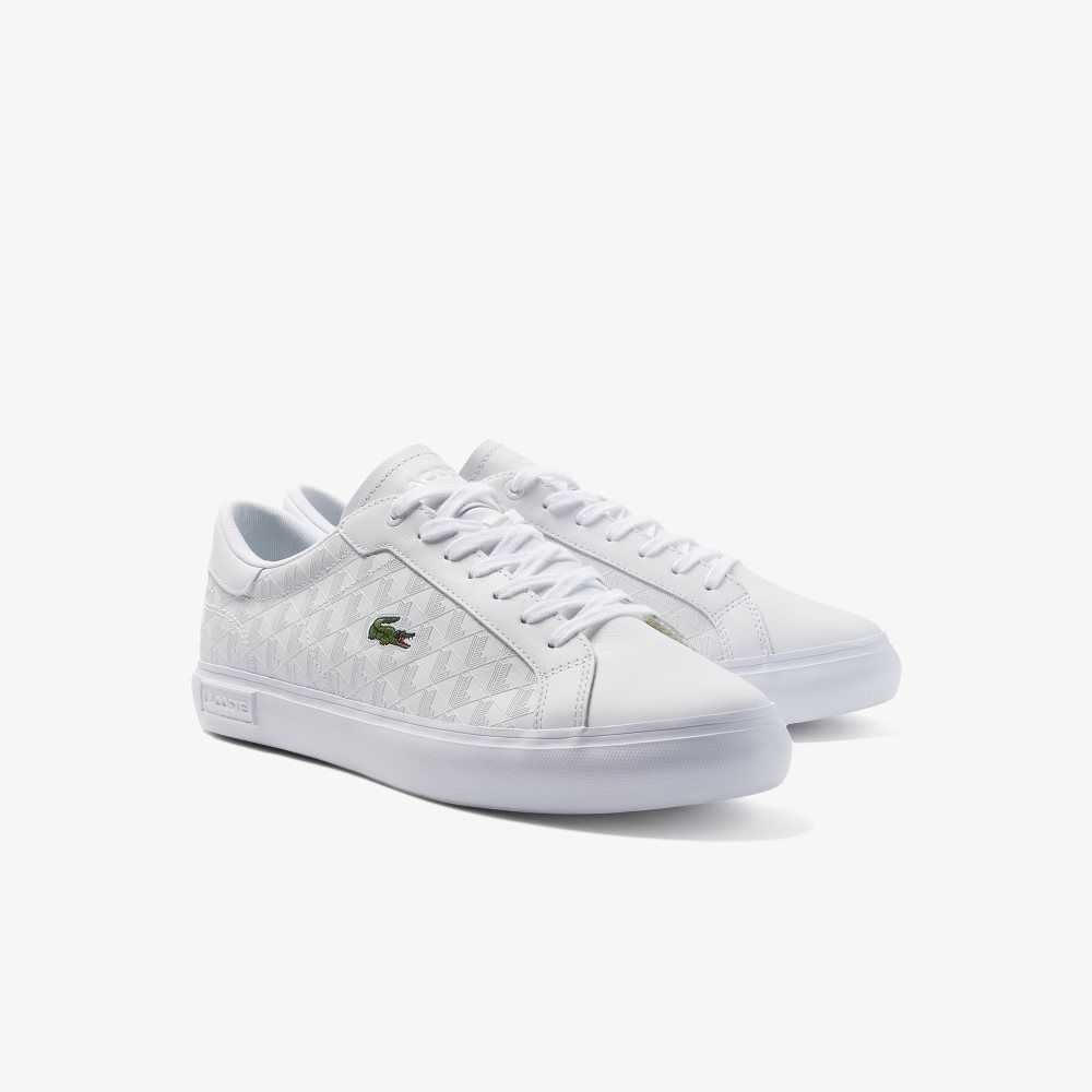 Lacoste Powercourt Leather Sneakers White/White | SZVN-83916