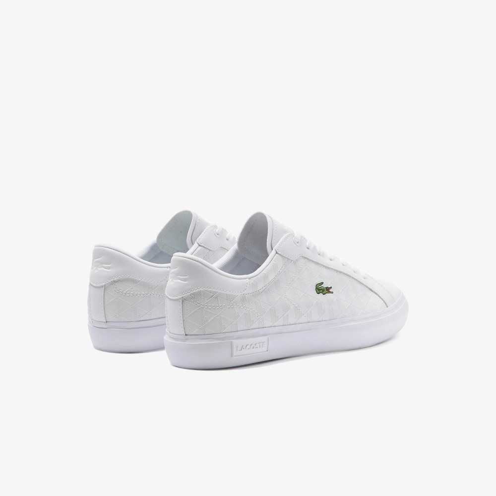 Lacoste Powercourt Leather Sneakers White/White | SZVN-83916