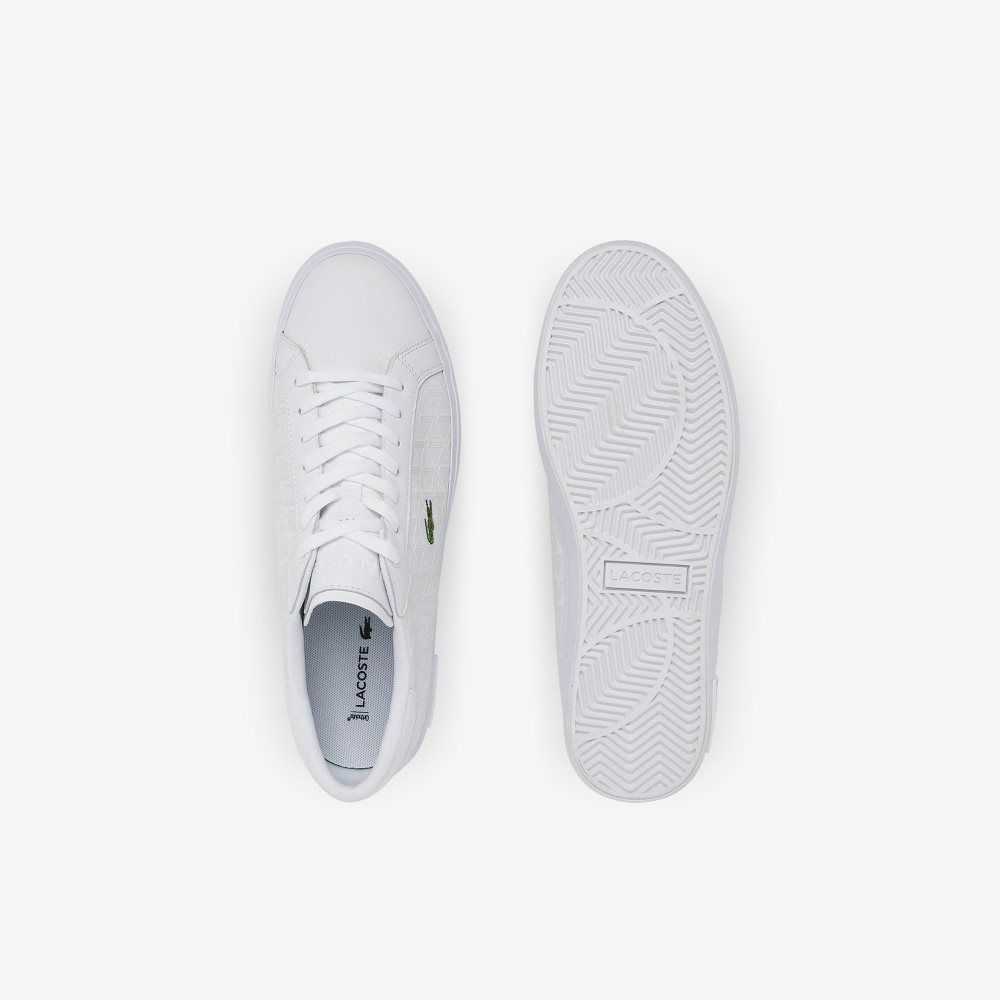 Lacoste Powercourt Leather Sneakers White/White | SZVN-83916