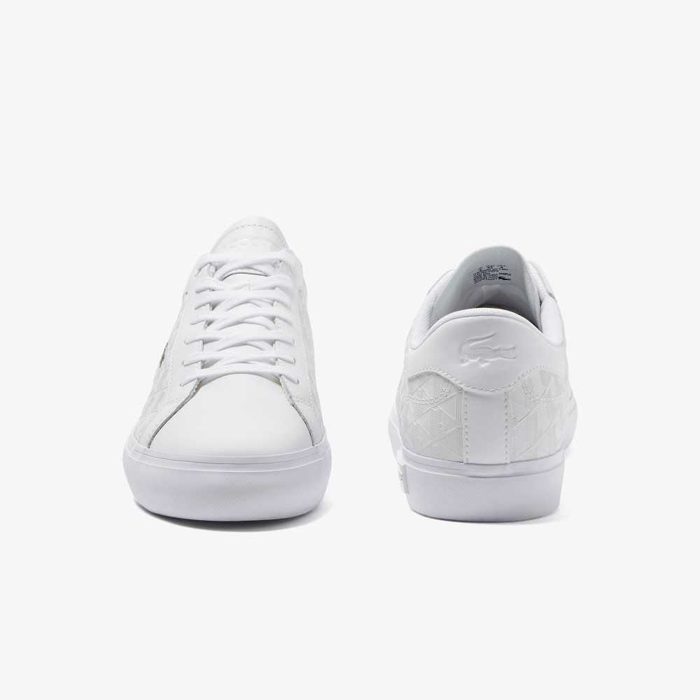 Lacoste Powercourt Leather Sneakers White/White | SZVN-83916