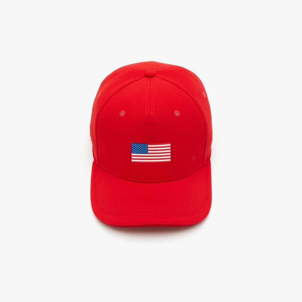 Lacoste Presidents Cup SPORT American Flag Adjustable Cap Red | CXJB-41659