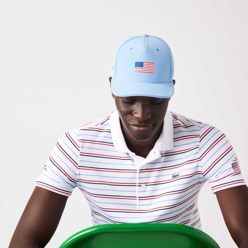 Lacoste Presidents Cup SPORT American Flag Adjustable Cap Blue | EFSI-04129