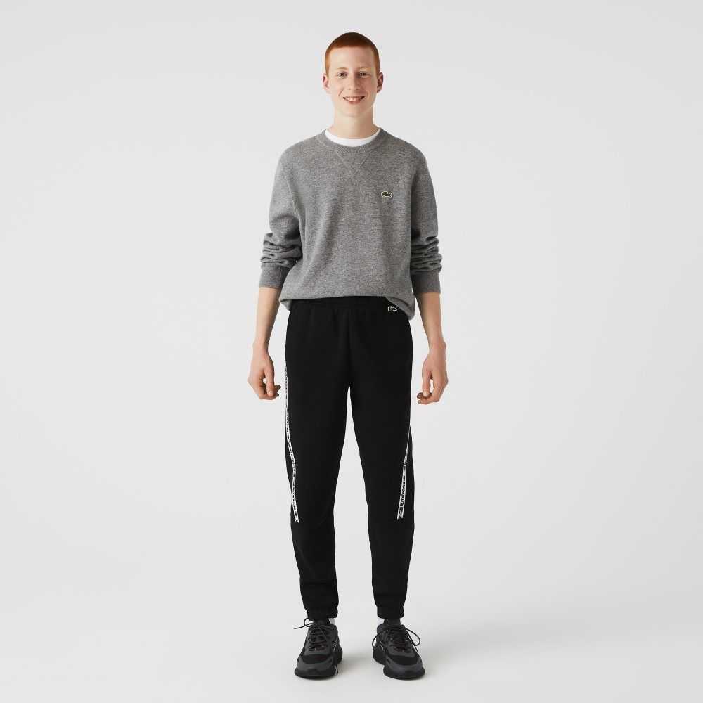 Lacoste Printed Bands Trackpants Black | FGPQ-09378