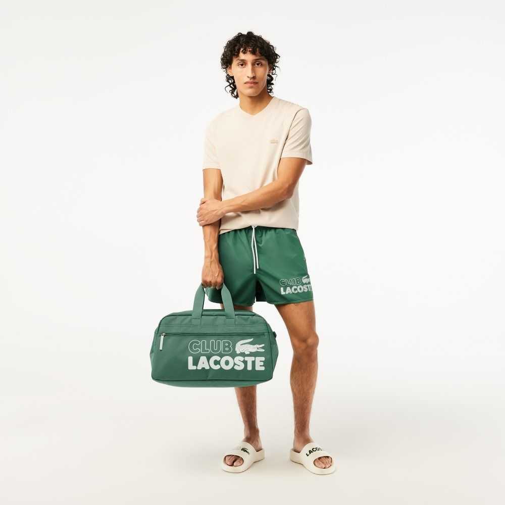 Lacoste Quick-Dry Swim Trunks with Integrated Lining Khaki Green | KIHL-15793