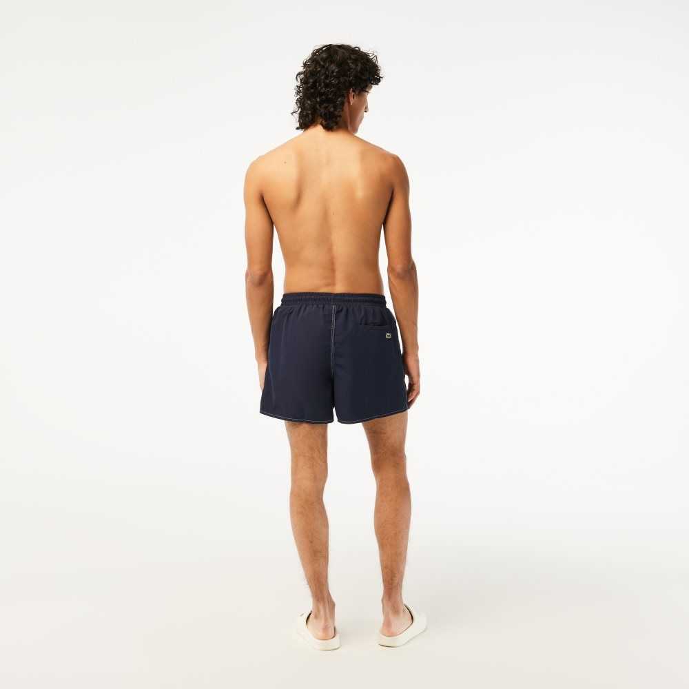 Lacoste Quick-Dry Swim Trunks with Integrated Lining Navy Blue | YLCQ-26954