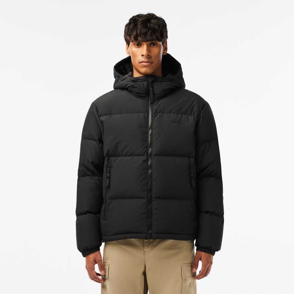 Lacoste Quilted Water-Repellent Jacket Black | XCHG-91452