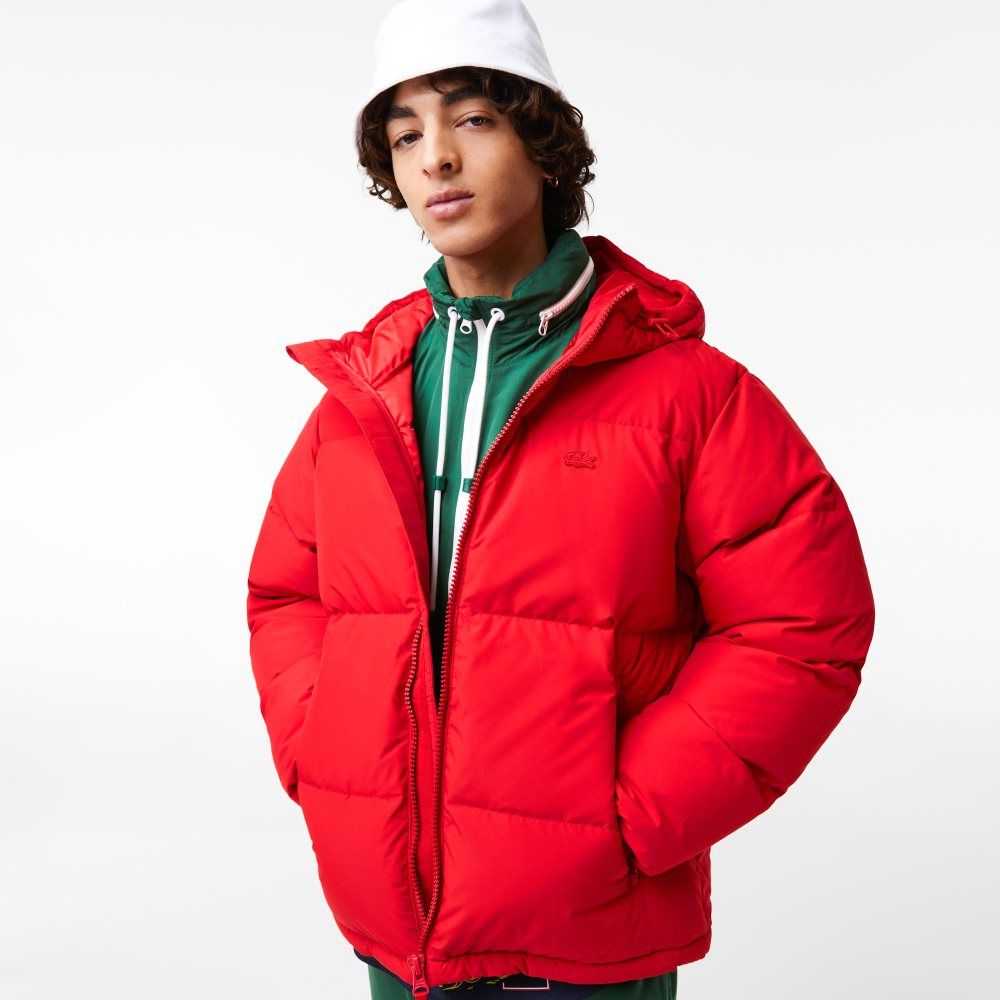 Lacoste Quilted Water-Repellent Jacket Red | MESC-41975