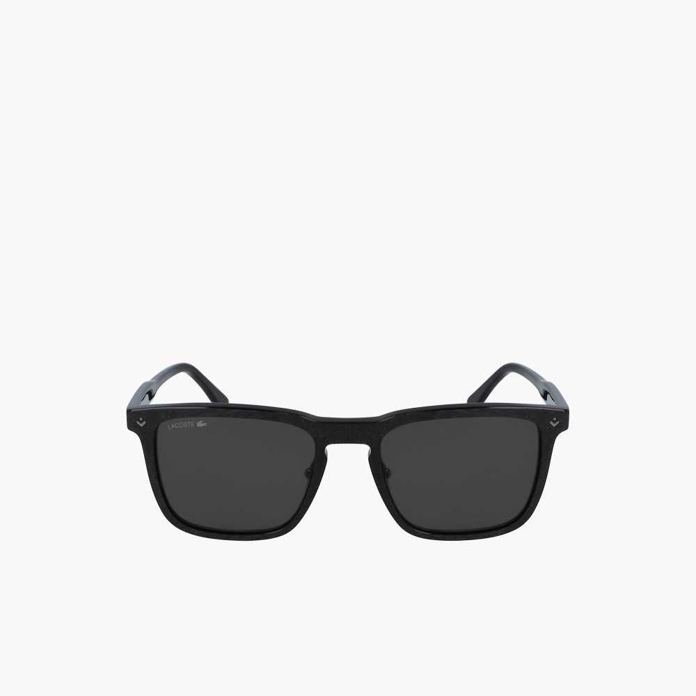 Lacoste Rectangle Acetate Paris Polo Sunglasses Matt Black | FWHR-42906