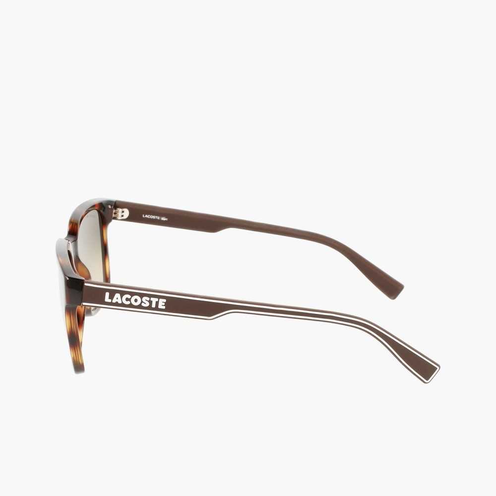 Lacoste Rectangle Active Line Sunglasses Matte Havana | ICQR-42578
