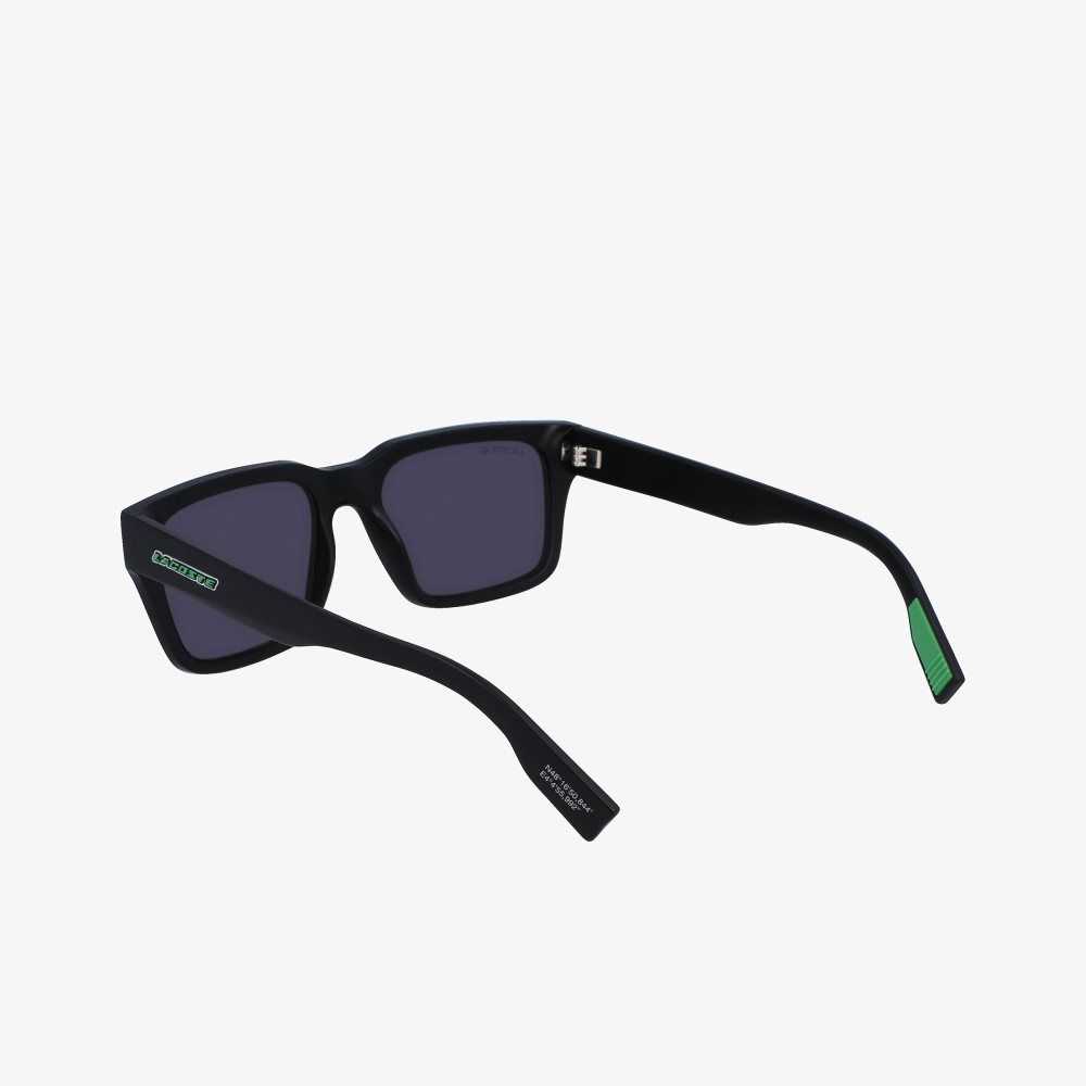 Lacoste Rectangle Active Sunglasses Black/Blue | NQYE-34902