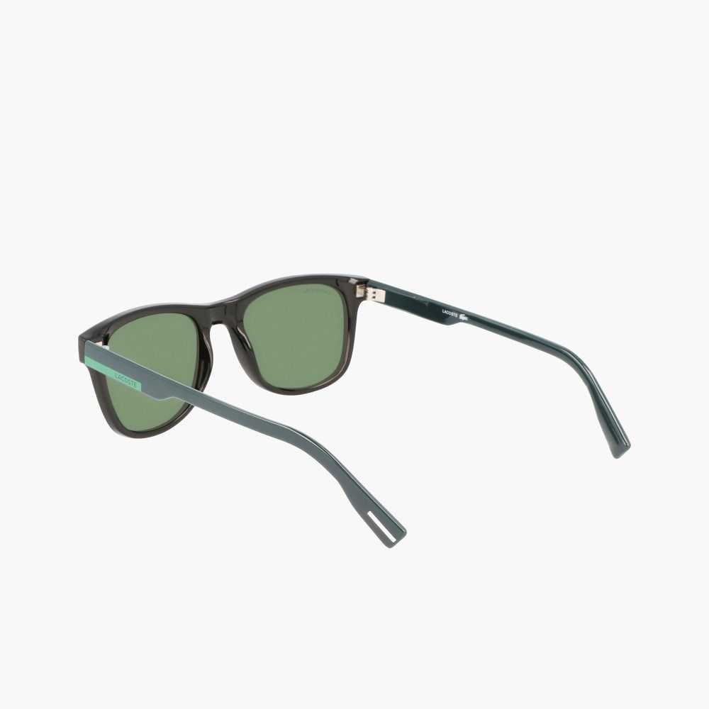 Lacoste Rectangle Color Block Sunglasses Matt Black | AGSF-75631